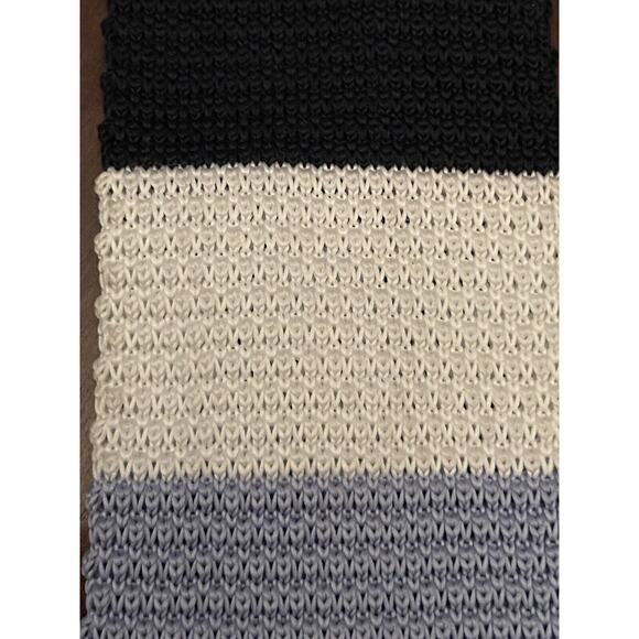 Harrison Blake Blue White Hand Made 100% Polyester Men’s Knitted Neck Tie - Picture 10 of 10